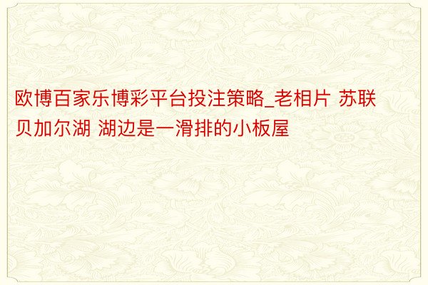 欧博百家乐博彩平台投注策略_老相片 苏联贝加尔湖 湖边是一滑排的小板屋
